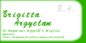 brigitta argyelan business card